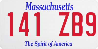 MA license plate 141ZB9