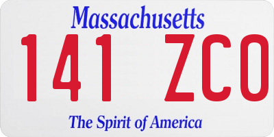 MA license plate 141ZC0