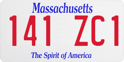 MA license plate 141ZC1