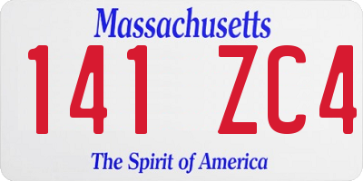 MA license plate 141ZC4