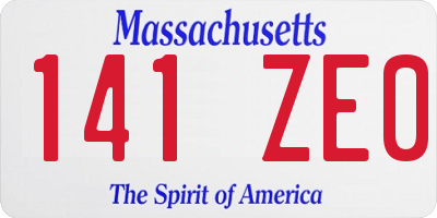 MA license plate 141ZE0