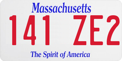 MA license plate 141ZE2