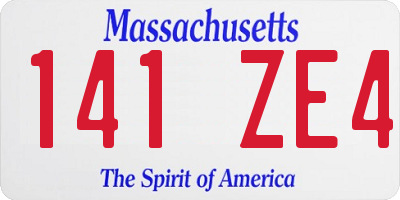 MA license plate 141ZE4