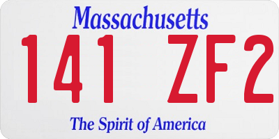 MA license plate 141ZF2