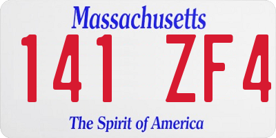 MA license plate 141ZF4