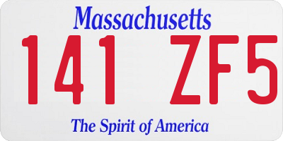 MA license plate 141ZF5