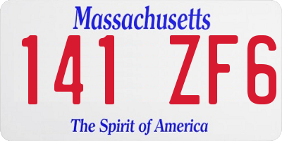 MA license plate 141ZF6