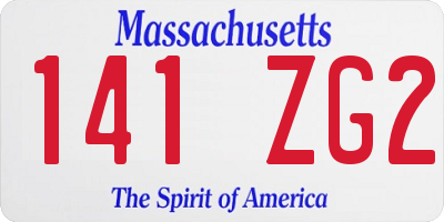 MA license plate 141ZG2