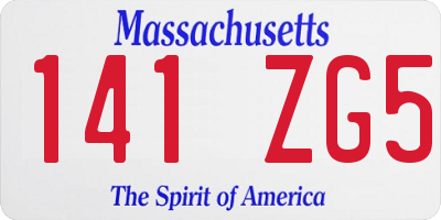 MA license plate 141ZG5