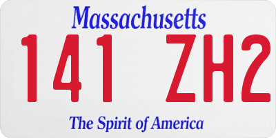 MA license plate 141ZH2