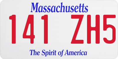 MA license plate 141ZH5
