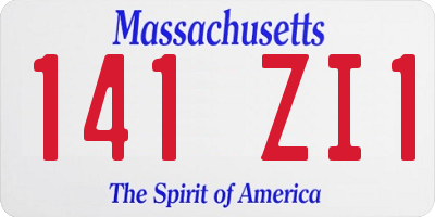 MA license plate 141ZI1
