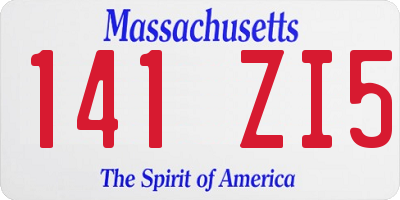 MA license plate 141ZI5