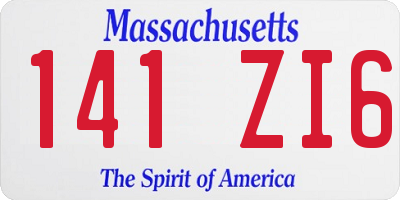 MA license plate 141ZI6