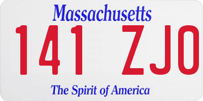 MA license plate 141ZJ0