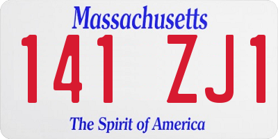 MA license plate 141ZJ1