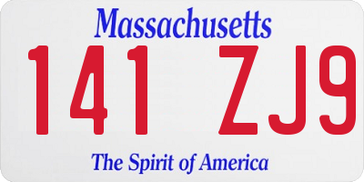 MA license plate 141ZJ9