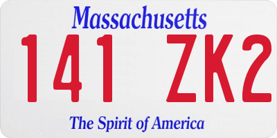 MA license plate 141ZK2