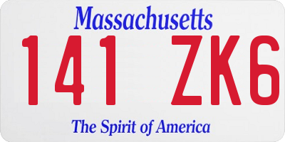 MA license plate 141ZK6