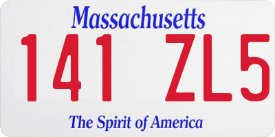MA license plate 141ZL5