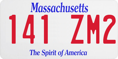 MA license plate 141ZM2
