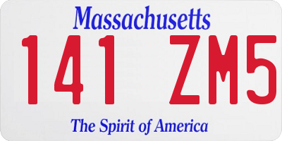 MA license plate 141ZM5