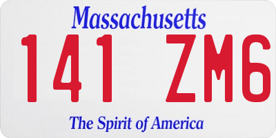 MA license plate 141ZM6
