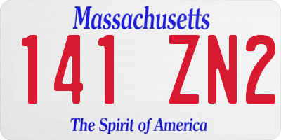 MA license plate 141ZN2