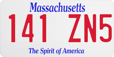MA license plate 141ZN5