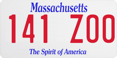 MA license plate 141ZO0