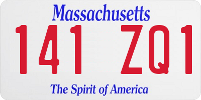 MA license plate 141ZQ1