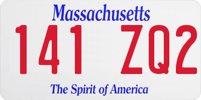 MA license plate 141ZQ2