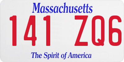 MA license plate 141ZQ6