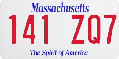 MA license plate 141ZQ7