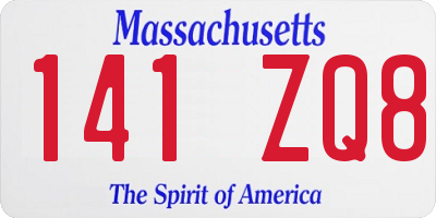 MA license plate 141ZQ8
