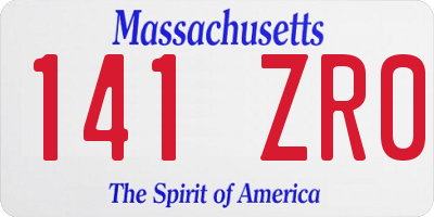 MA license plate 141ZR0