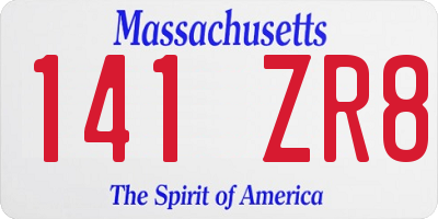 MA license plate 141ZR8