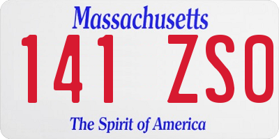 MA license plate 141ZS0