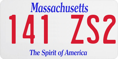 MA license plate 141ZS2
