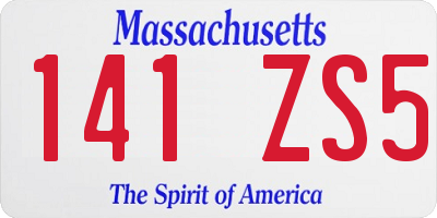 MA license plate 141ZS5