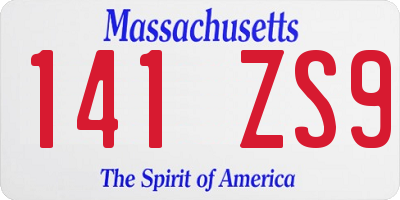 MA license plate 141ZS9