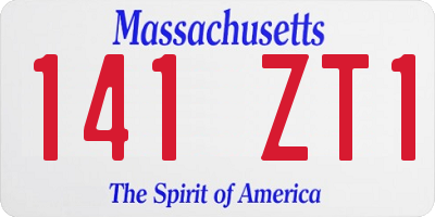 MA license plate 141ZT1