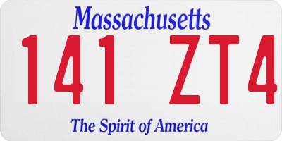 MA license plate 141ZT4
