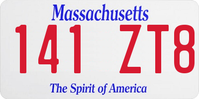 MA license plate 141ZT8