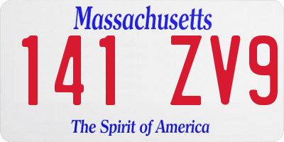 MA license plate 141ZV9
