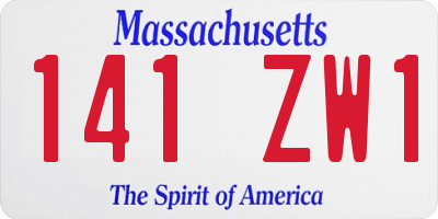 MA license plate 141ZW1