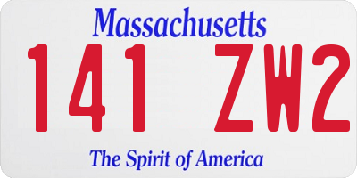 MA license plate 141ZW2