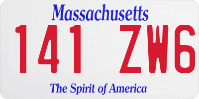 MA license plate 141ZW6