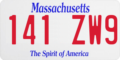 MA license plate 141ZW9
