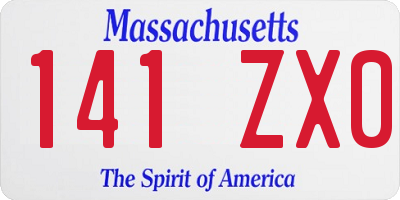MA license plate 141ZX0